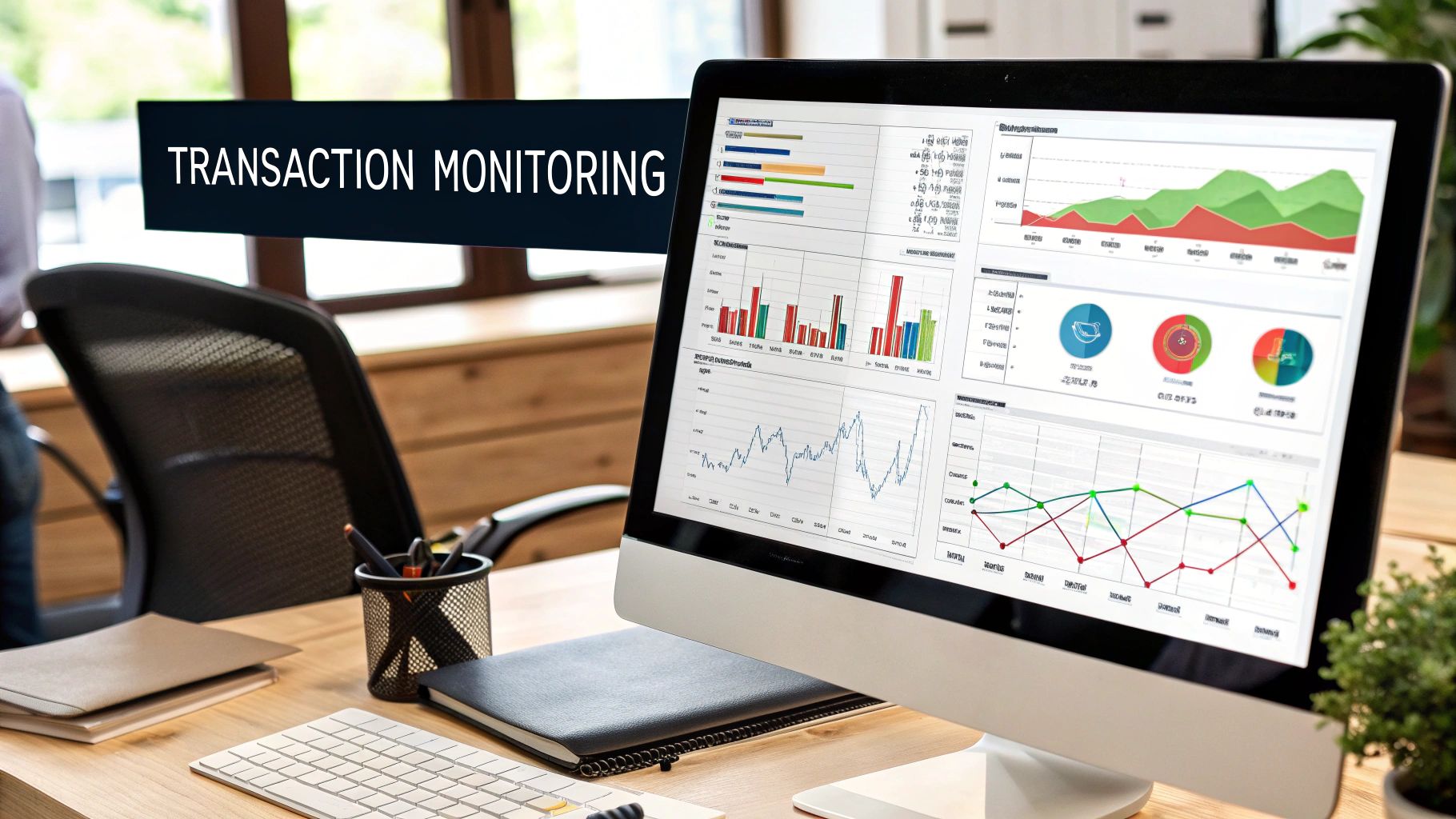 Transaction monitoring dashboard used to spot patterns and reduce future chargebacks