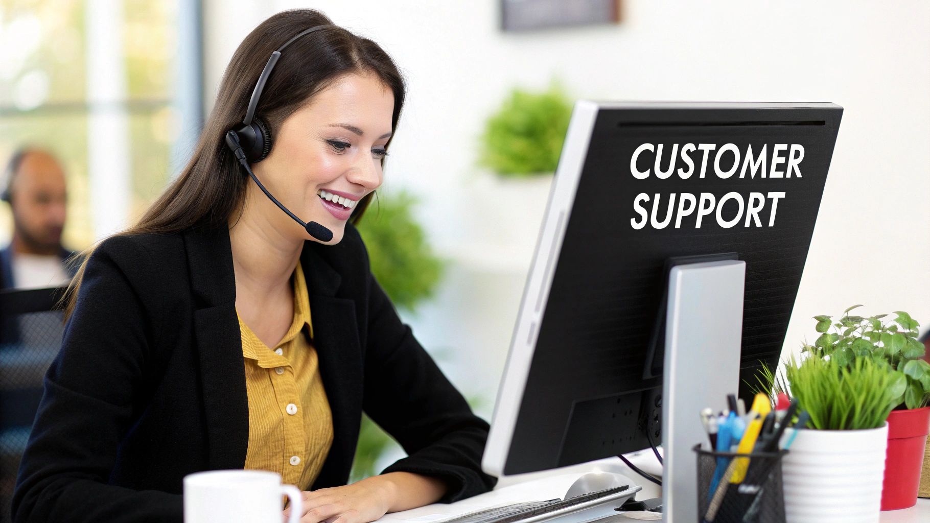 Customer support agent ready to help resolve disputes and reduce chargebacks
